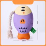 Plush Chew Toys For Inside Dog Plush Squeaky Toys Puffhead Fish Chew Toys Sound Interactive Teeth Toy Wear-Resistant Dog Toys - Image 7