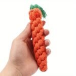 Pet Chew Toy With Carrot Cotton Rope For Small Dogs - Durable Knot Toy, Interactive Game For Dog And Cat Teeth Cleaning - Image 6