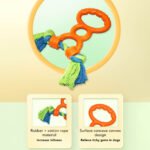 Dog Rubber Ring Rope Toy Safe Portable Dog Chew Teething Toy For Training Teeth Cleaning Gum Massage